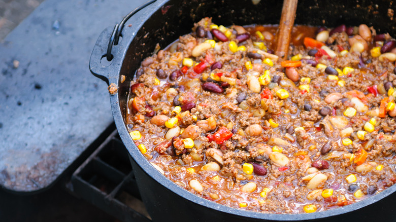 pot filled with chili