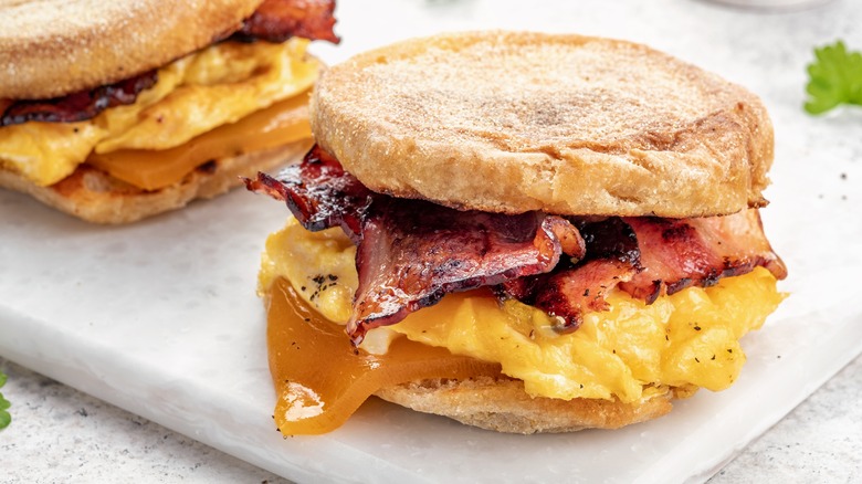 English muffin egg sandwich