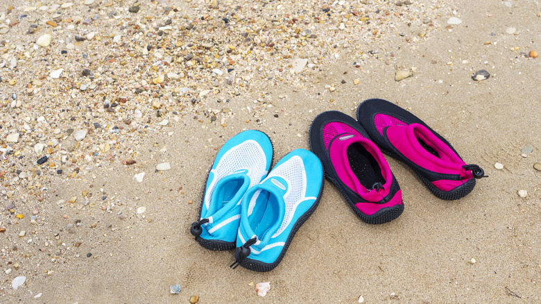 Water shoes on the beach