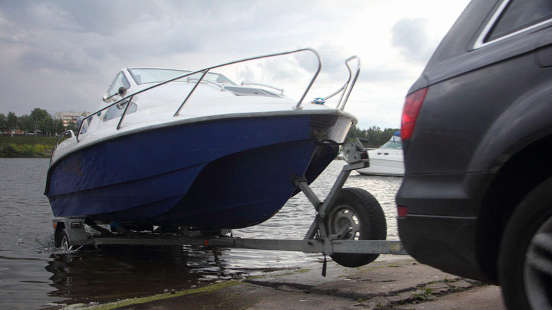 pulling boat up boat ramp