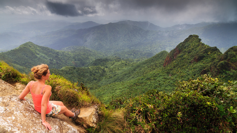 hiker in el yunque national forest