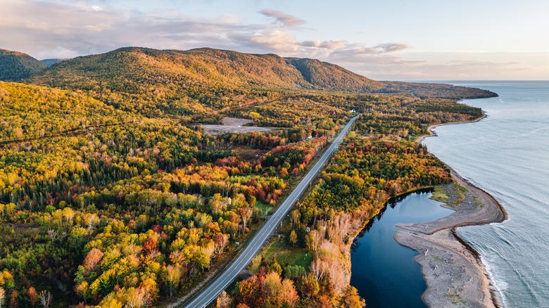 Sky view of Nova Scotia's Cabot Trail 