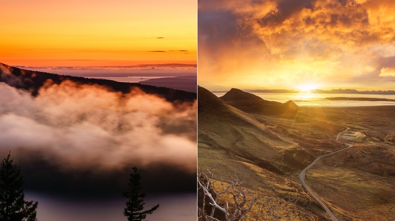 Sunset over Acadia National Park vs. Isle of Sky 