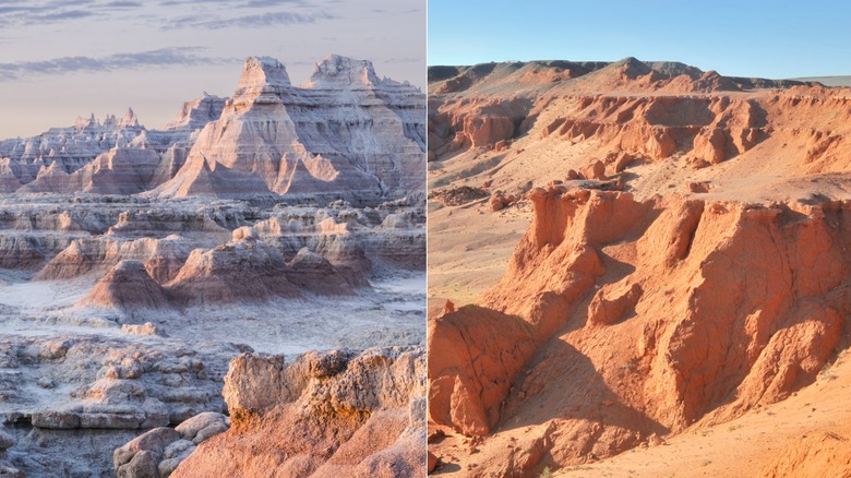 Badlands National Park vs. Flaming Cliffs in Mongolia 