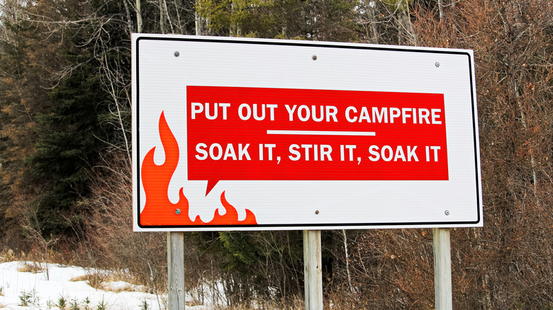 Campfire safety sign