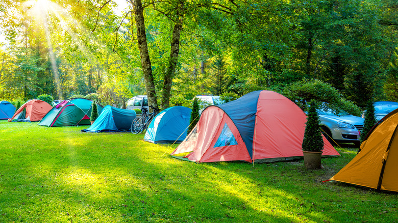 Close quarters tent camping 