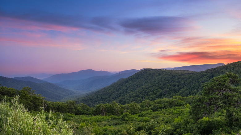 sunset in Shenandoah National Park