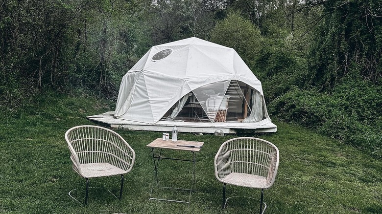 Asheville glamping dome