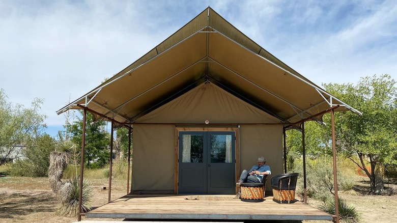 Tent at el cosmico Texas