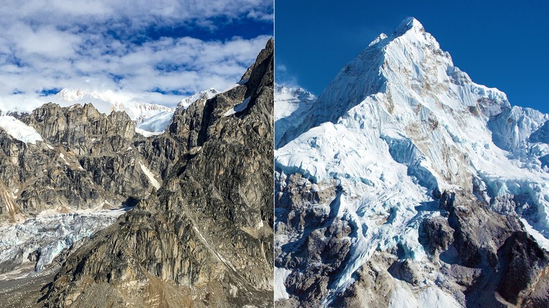 Side-by-side of Mount Payer in Kluane National Park vs Khumbu Valley in Himalayas