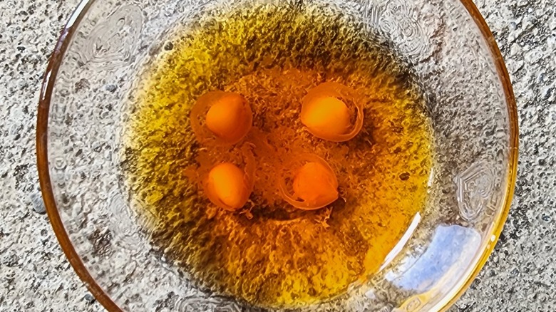 Seeds soaking in a cup 