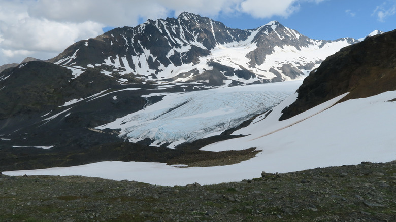 View of glacier along Crow Pass