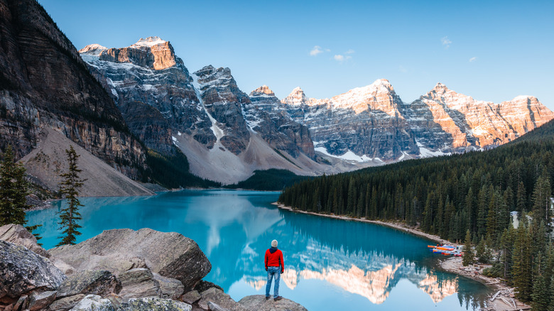 mountain lake in alberta canada