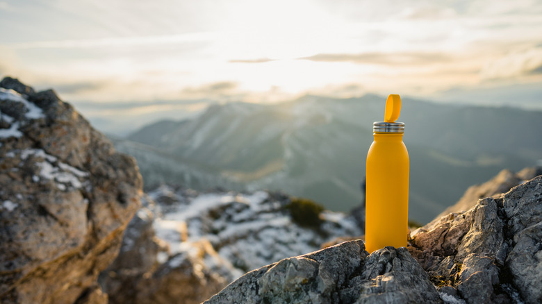 Yellow outdoor water bottle