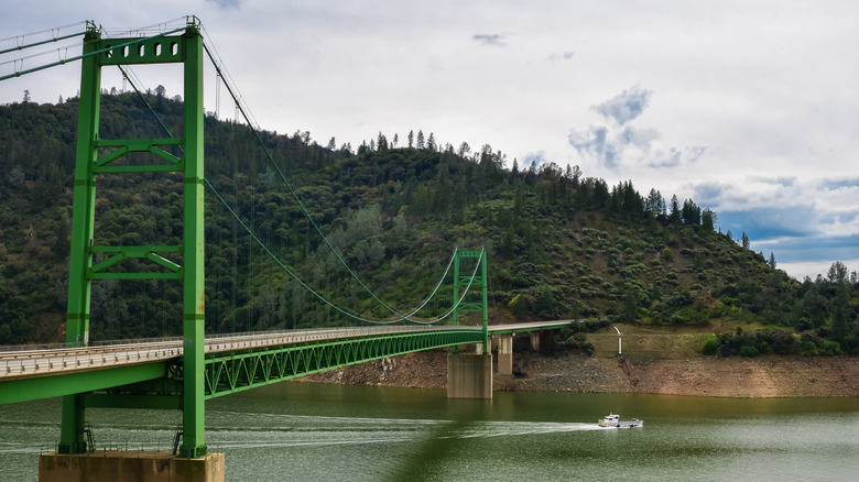 Bridge leading into forest beside Lake Oroville