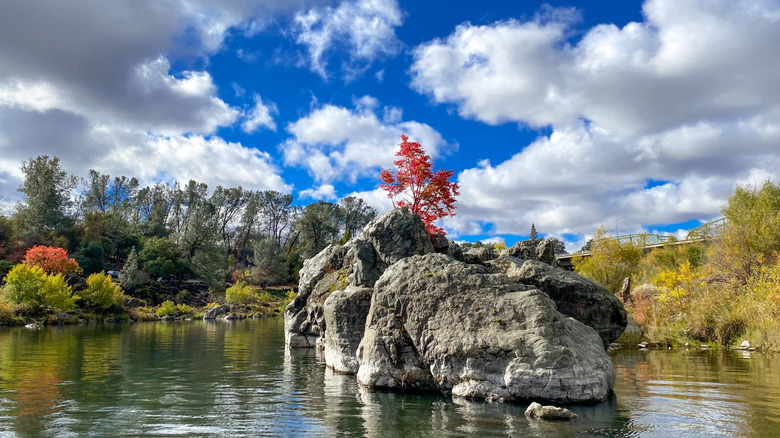 Rock formation in the Feather River