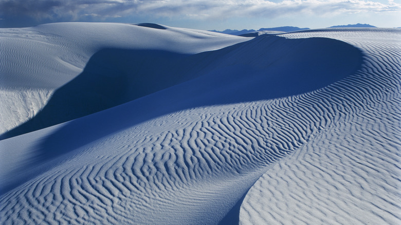 View of white sand dunes