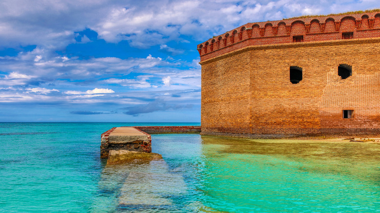 Fort Jefferson surrounded by water