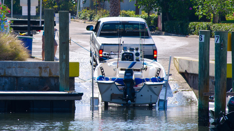 backing boat down ramp