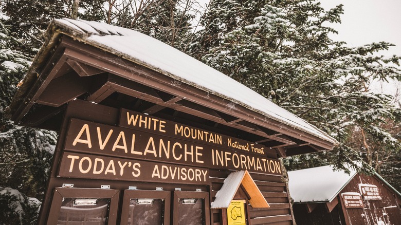 Avalanche information center sign