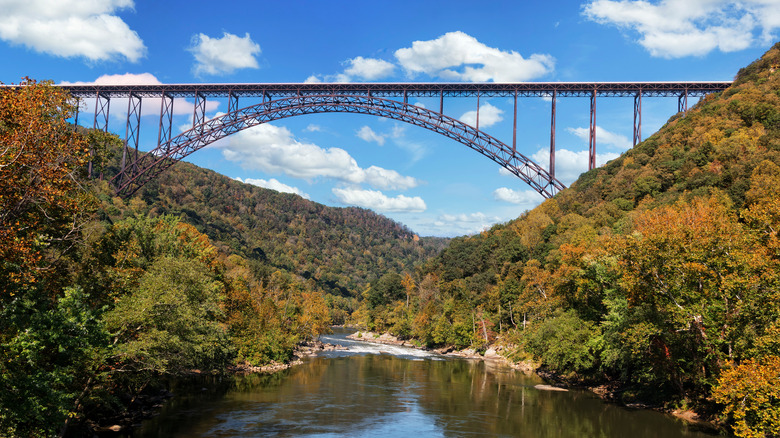 New River Gorge Bridge clouds sky