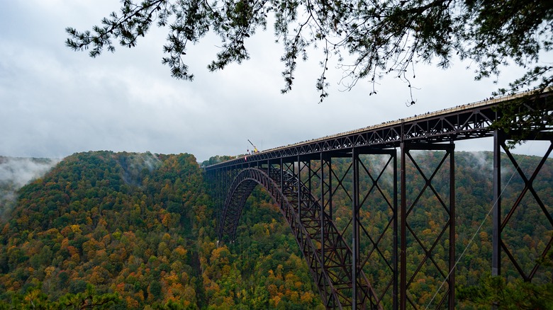 New River Gorge Bridge overcast autumn