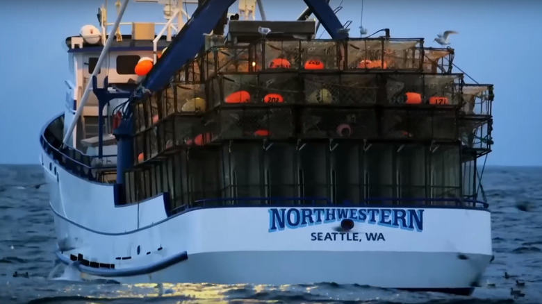 Deadliest Catch boat sailing under blue skies