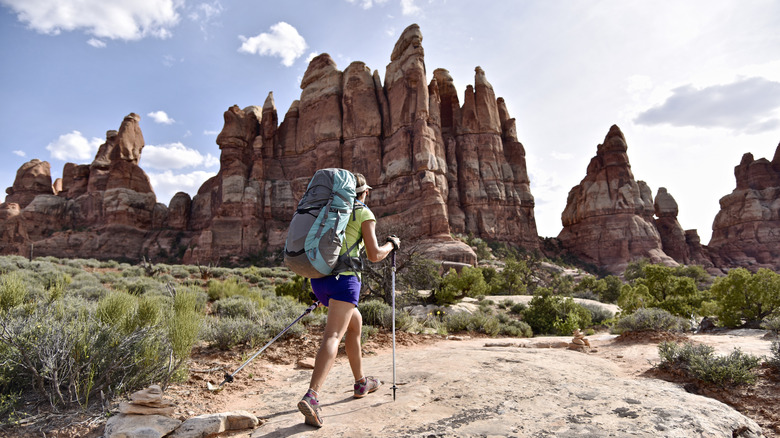 Person hiking in Canyonlands