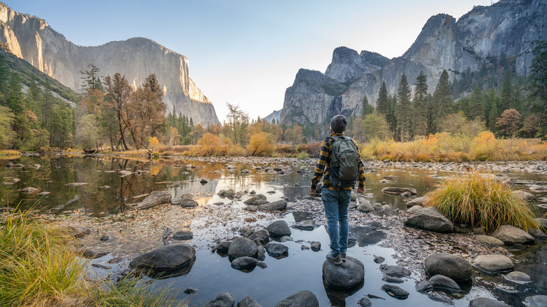 Man standing in Yosemite Valley