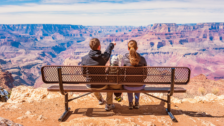 Family enjoying the view of the Grand Canyon