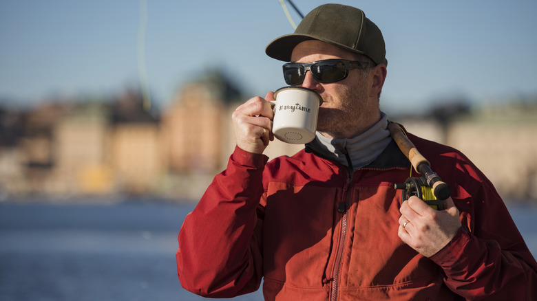 fisherman with coffee