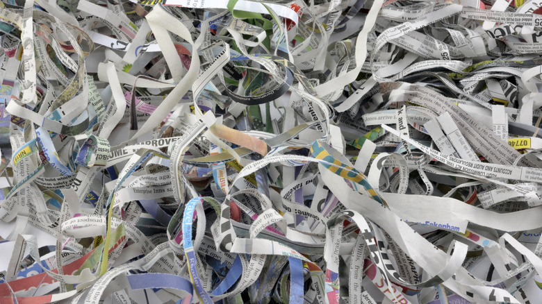 Shredded newspapers for mulch