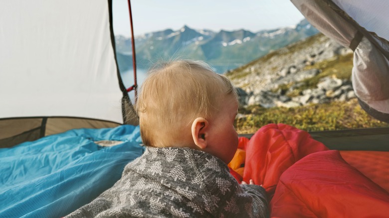 Little baby in a tent