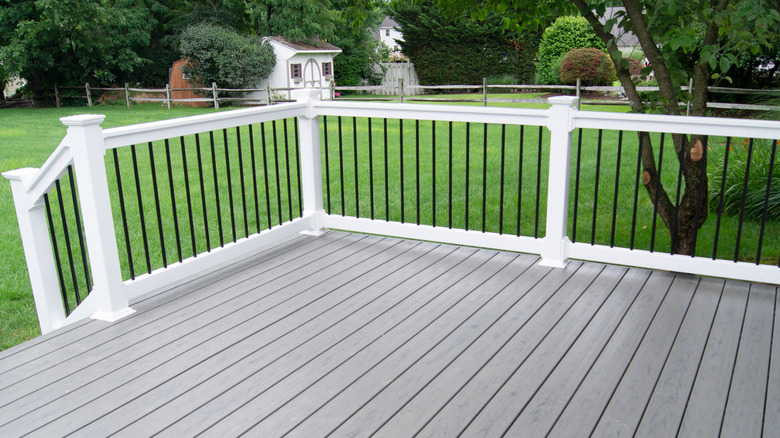 Railings on the outskirts of a deck