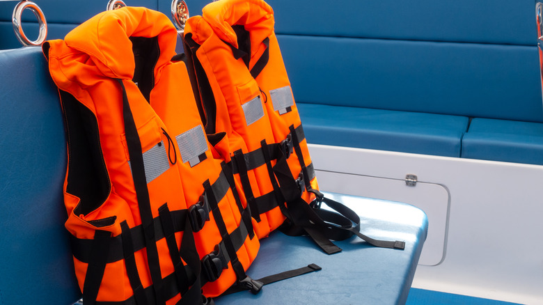 Life jackets on a boat