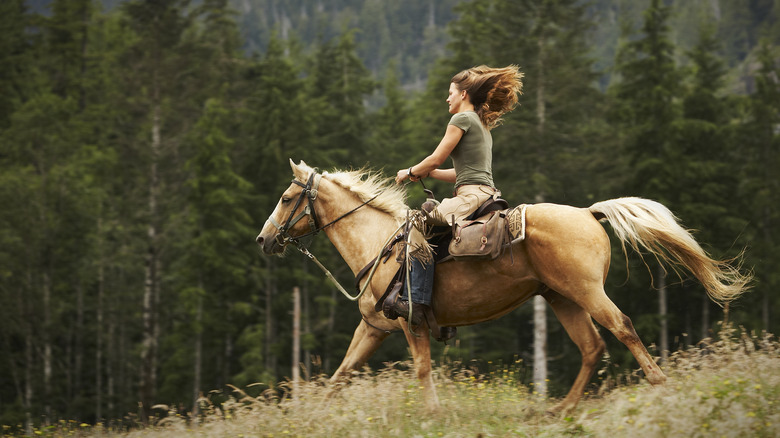 Woman riding a horse 