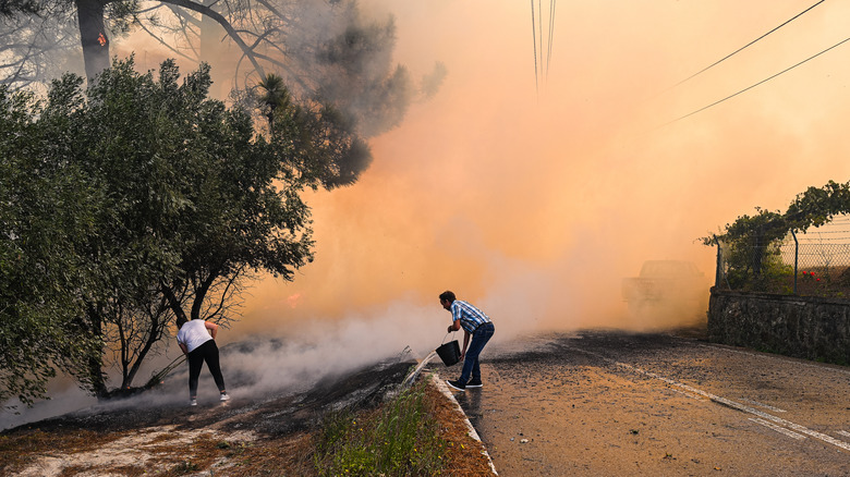 Residents trying to mitigate fire