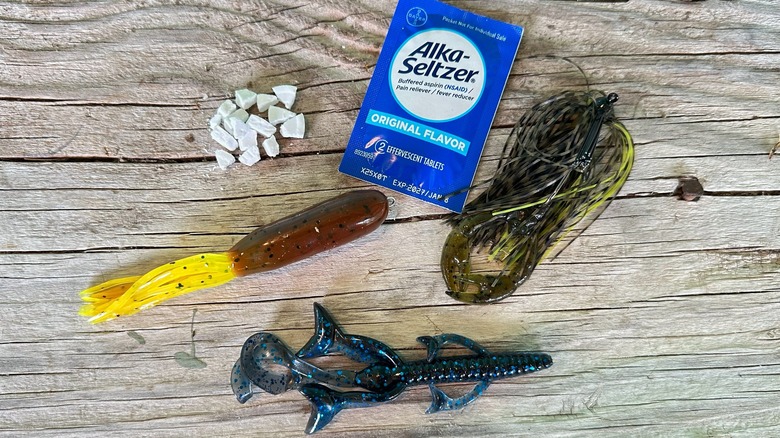 alka-seltzer and bass fishing lures