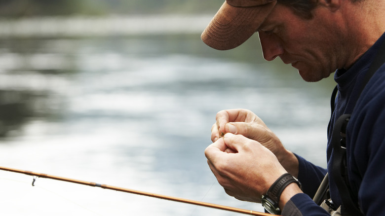 Fisherman preparing to fish