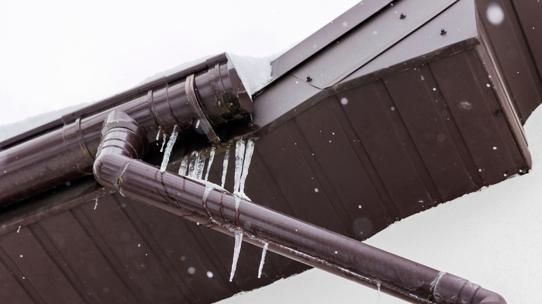 ice filled gutter