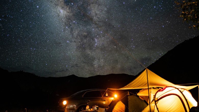 Camping on a starry night