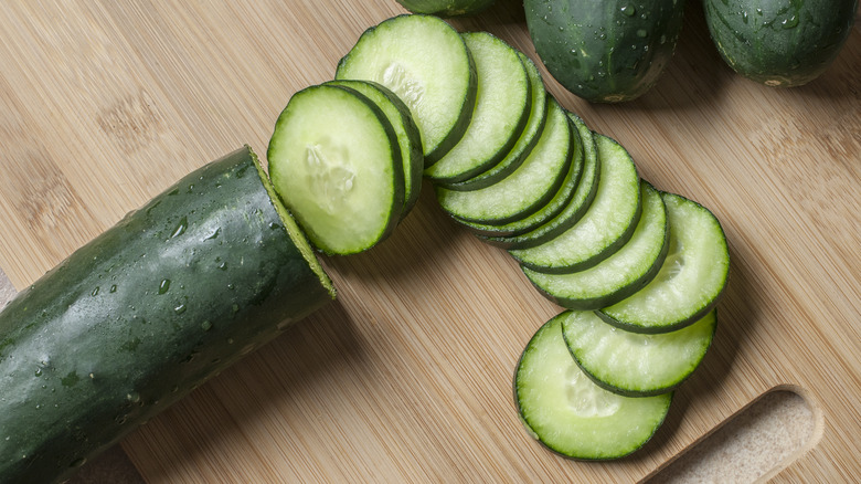 Sliced cucumber 