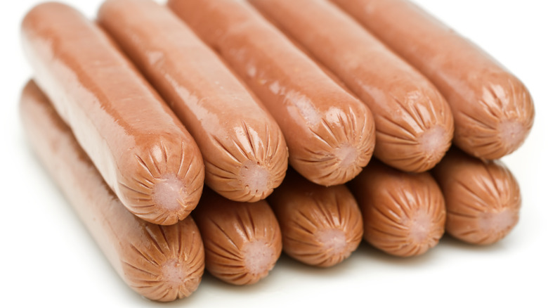 Stacked hot dogs