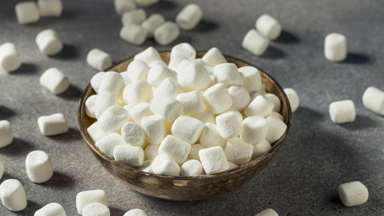 Bowl of mini marshmallows 