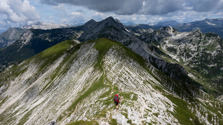 Person hiking along the Via Alpina