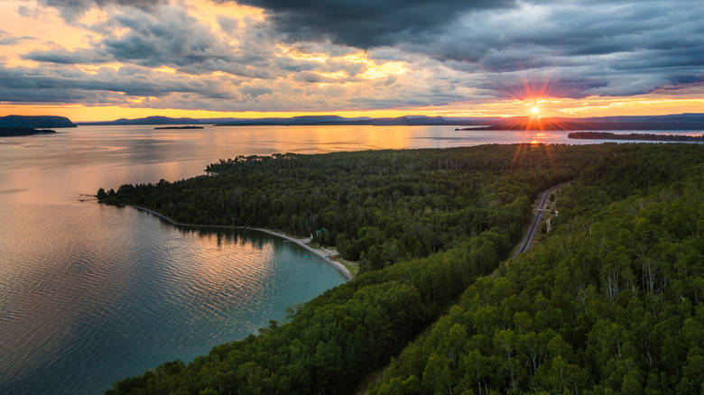 Sunset over Lake Superior in Ontario