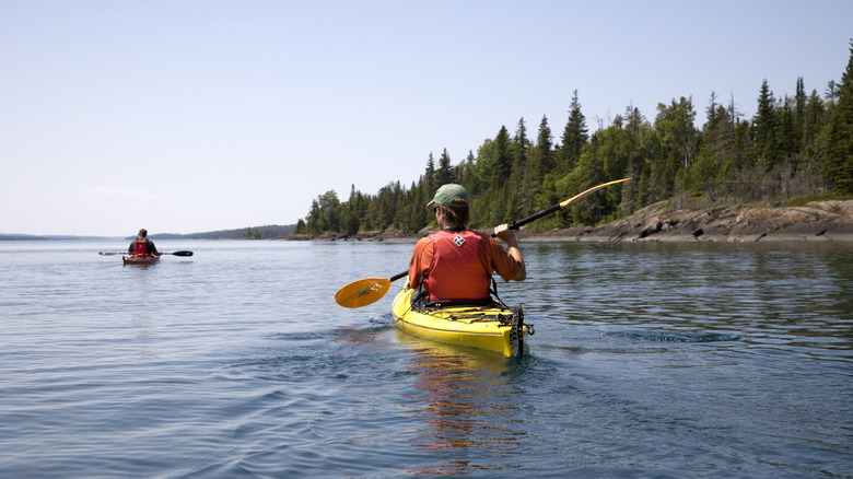 Kayakers at Isle Royale National Park in Lake Superior