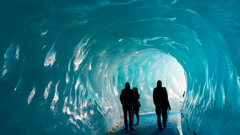 tourists cave mer de glace glacier