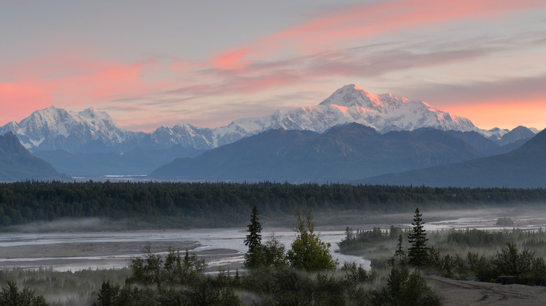 Mount Denali in the sunset