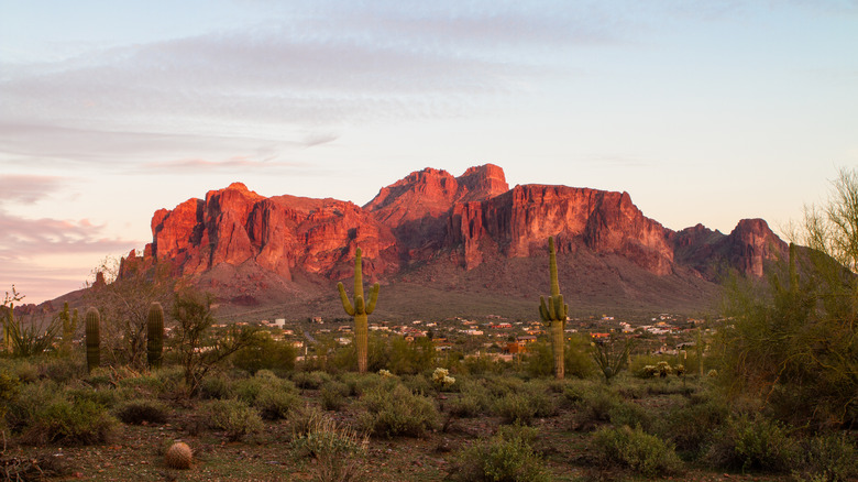 Landscape view of Superstition Mountains